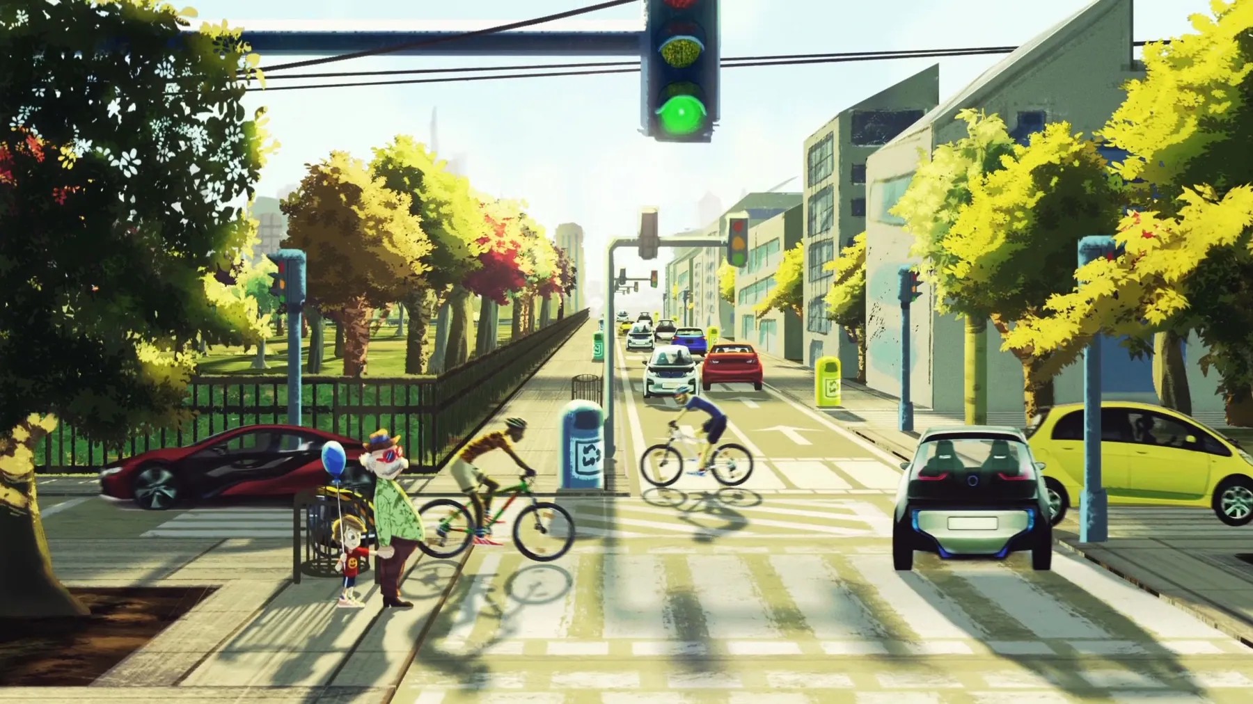 Fotograma de la animación 3D con ilustraciones del proyecto Ebridge